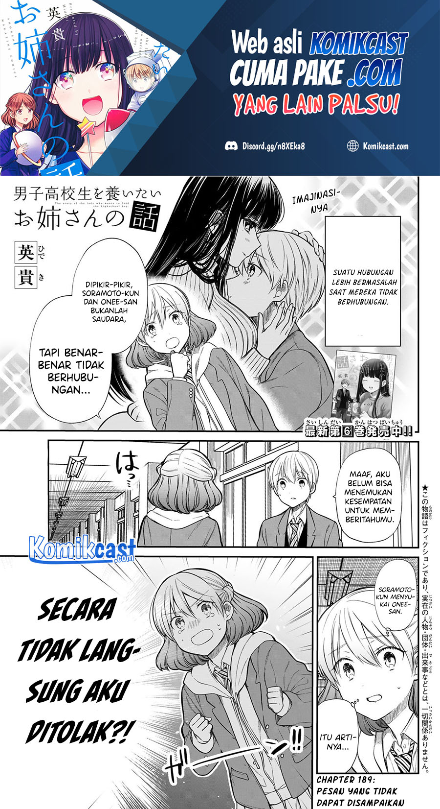 Danshi Koukousei wo Yashinaitai Onee-san no Hanashi Chapter 189 Bahasa Indonesia